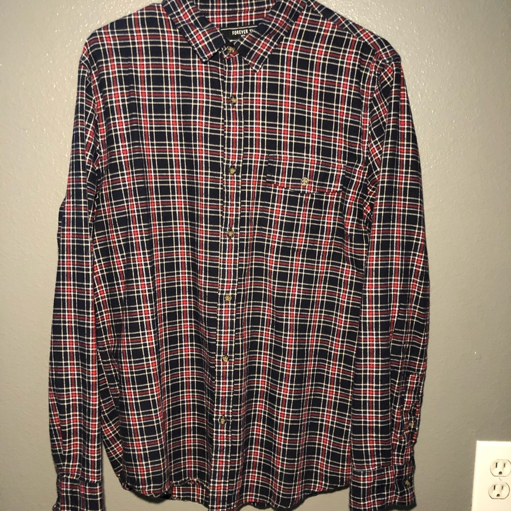 21 Men Plaid Button Down